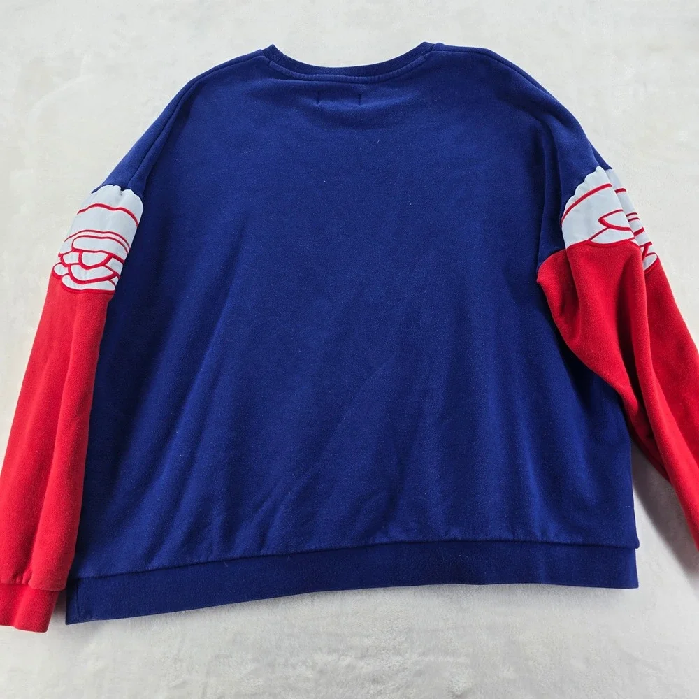 Jordan Sweatshirt Mens 3XL Crewneck Blue Red Wings Logo Pullover AO0426-455